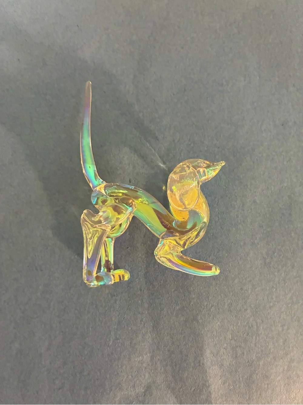 Iridescent Yellow Glass Gecko Reptile Ornament
